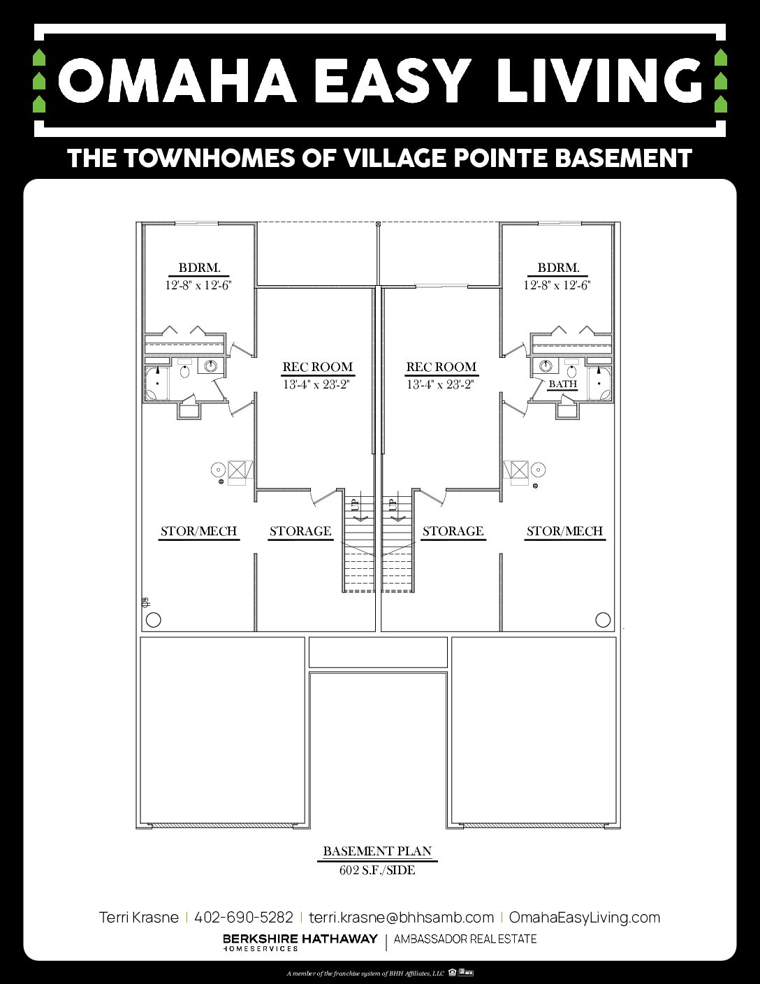 1241 Ranch Duplex Basement Floor Plan
