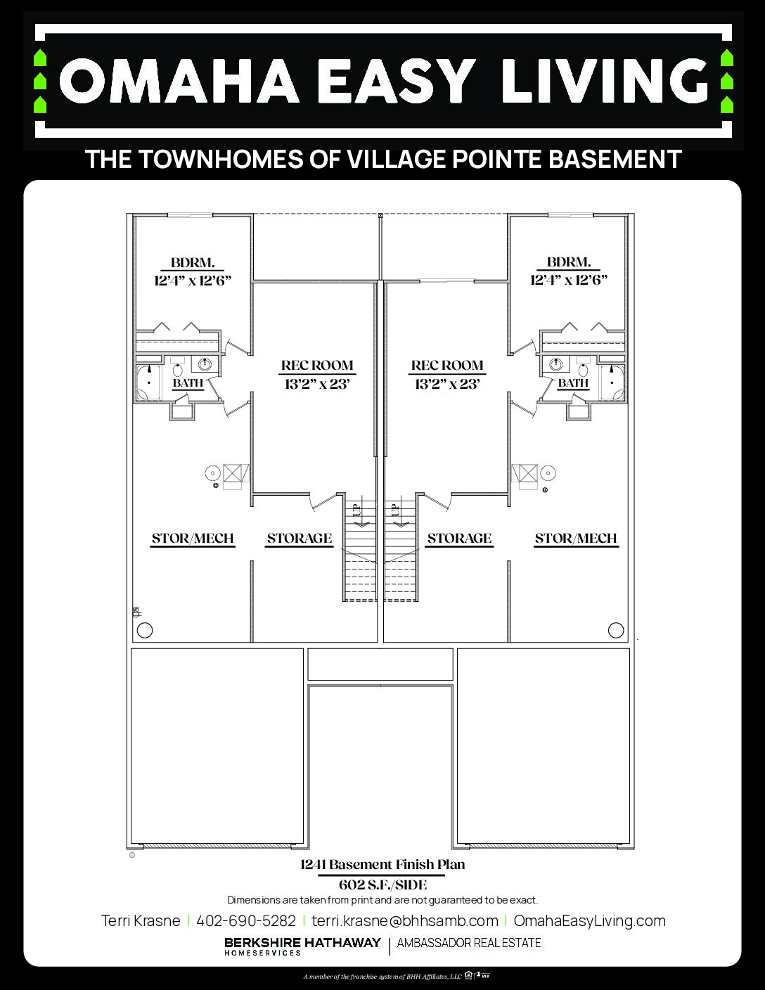 1241 VP Ranch Basement Print 1241 Ranch Duplex Basement Floor Plan